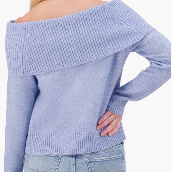 Lucky Brand Off Shoulder Sweater Size Large Light Blue - Picture 3 of 13